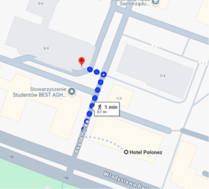 Walking route from hotel to conference venue